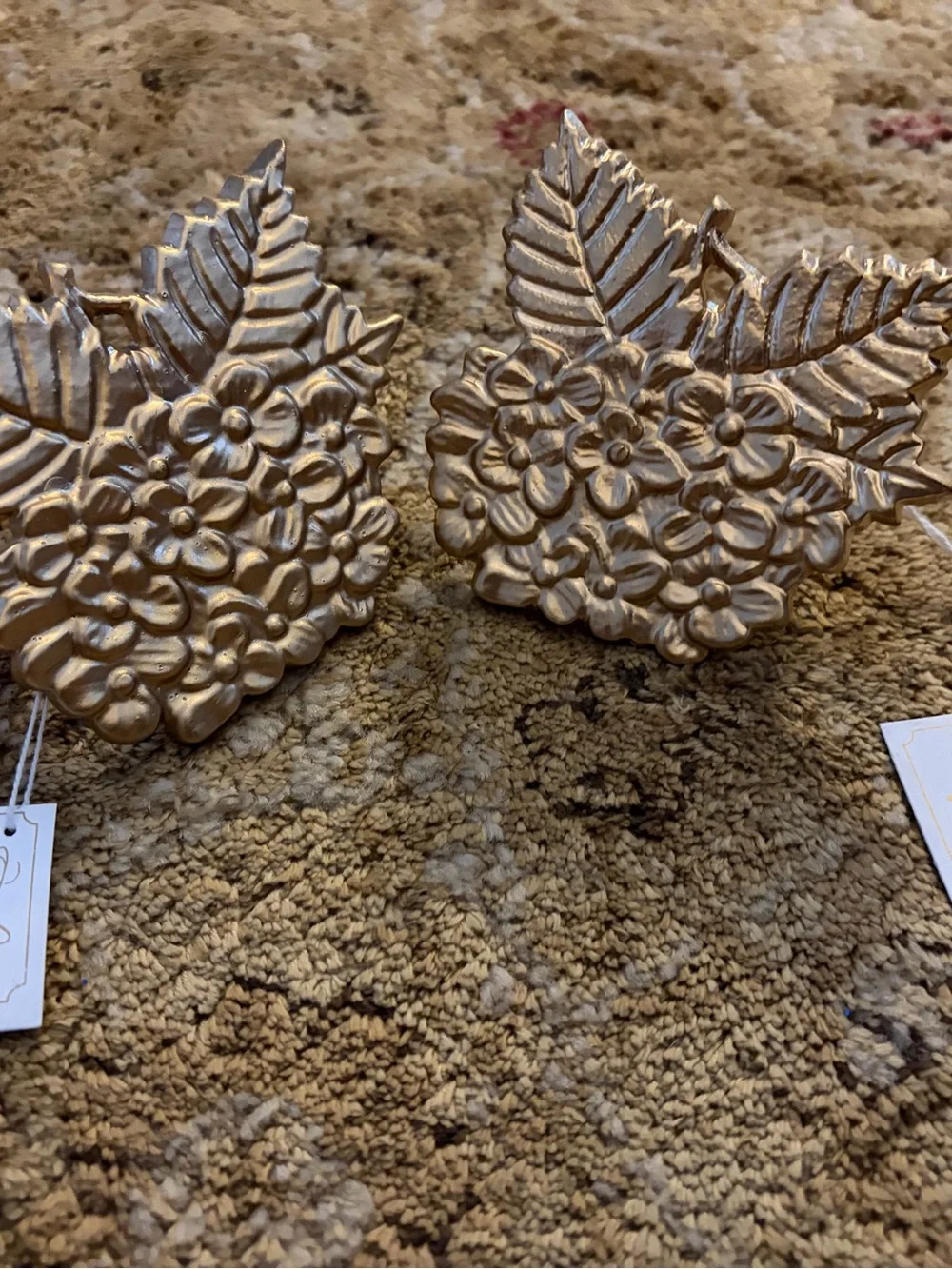 NWT 2 Vividhue + Jayes Studio designer Decorative napkin rings hydrangeas